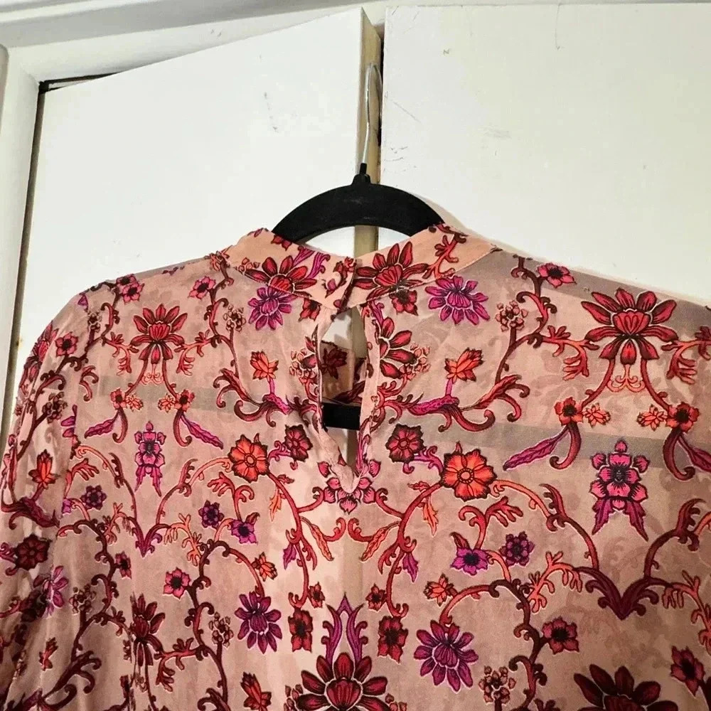 For Love & Lemons Floral Velvet Burnout Top – Size L - Picture 6 of 7